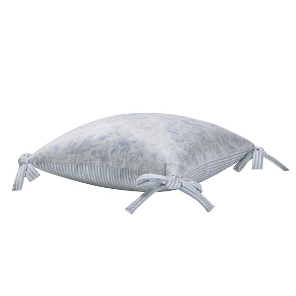 My Texas House Blue Bunny Toile Printed Dutch Velvet Easter Pillow 20" Spring - Picture 4 of 8